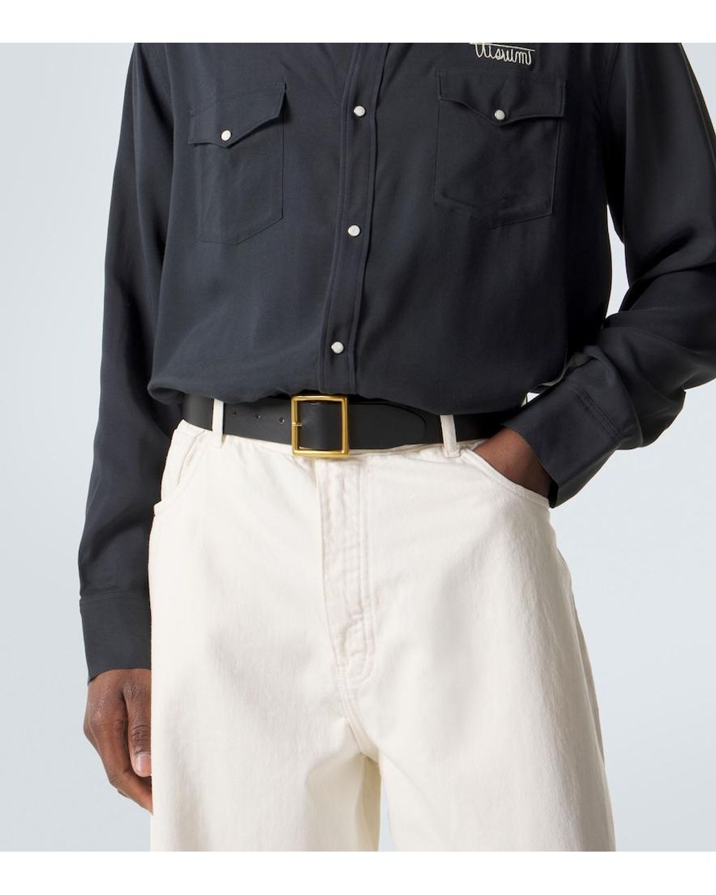 Visvim Black Leather Belt for men