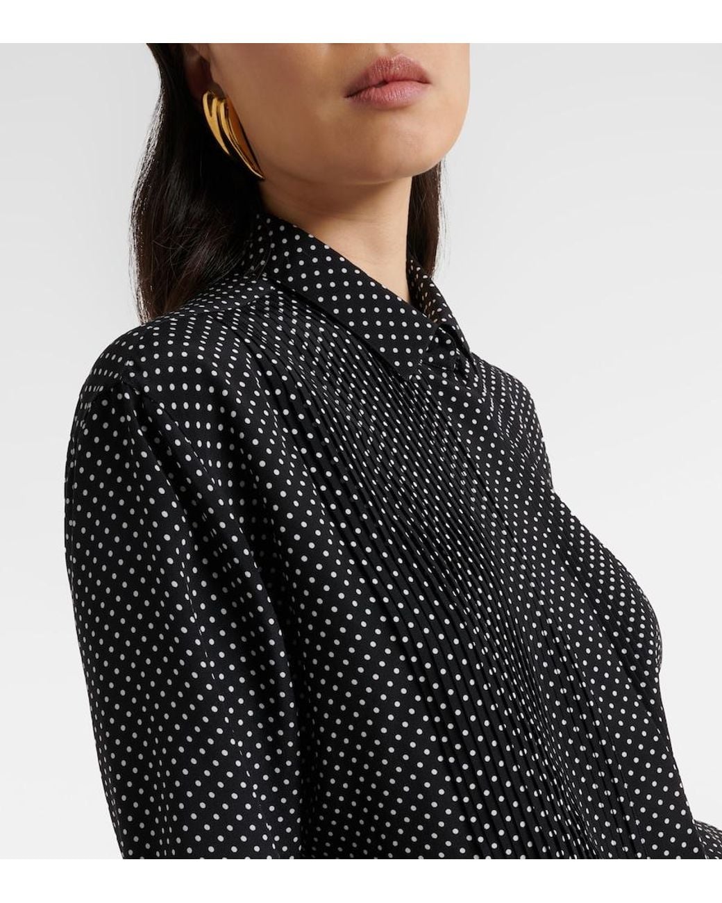 Tom Ford Black Polka-Dot Silk Shirt