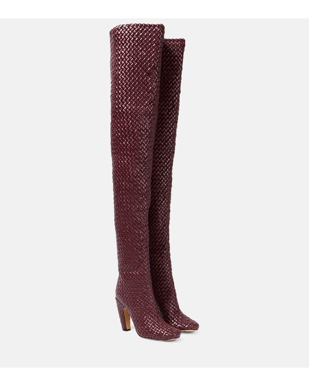 Bottega Veneta Canalazzo Leather Over the knee Boots in Red Lyst UK