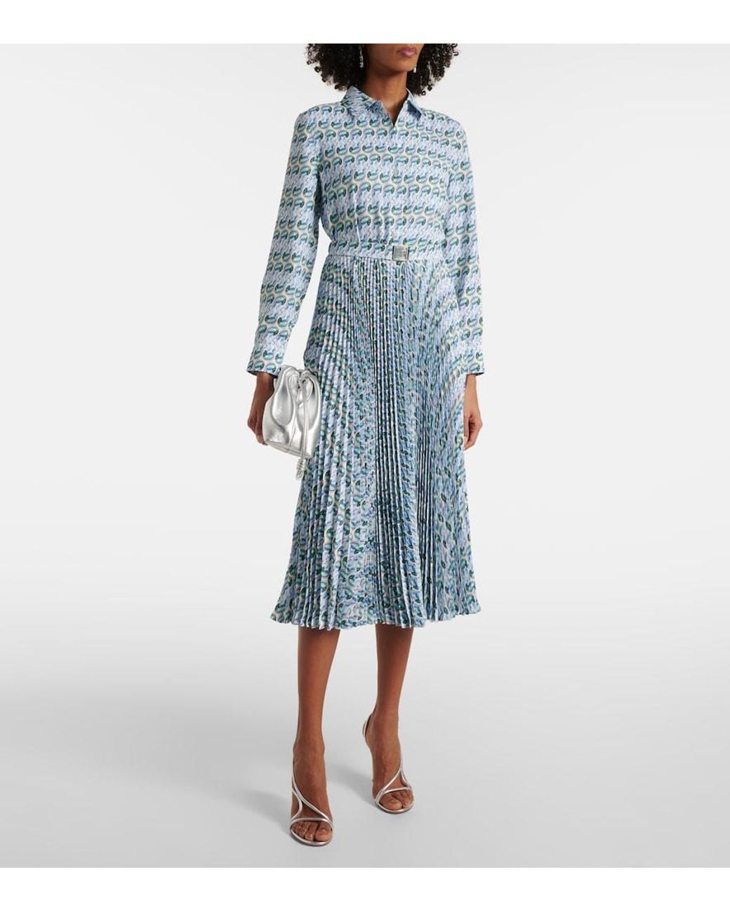Tory Burch Blue Graphic Print Shirt Dress