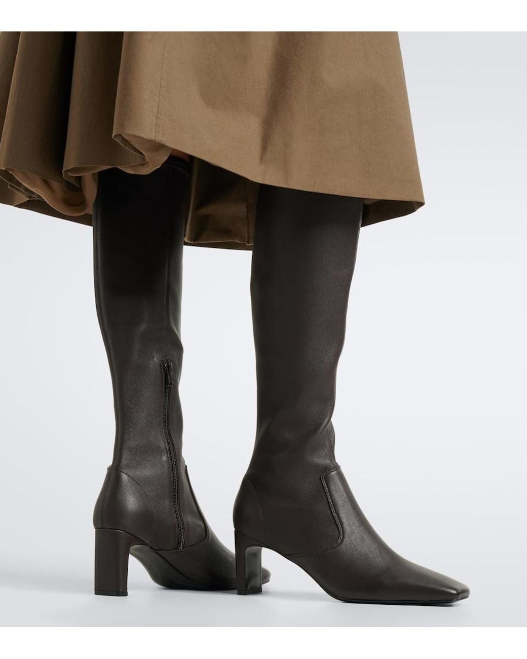 A.Emery Black Tones Leather Knee-High Boots