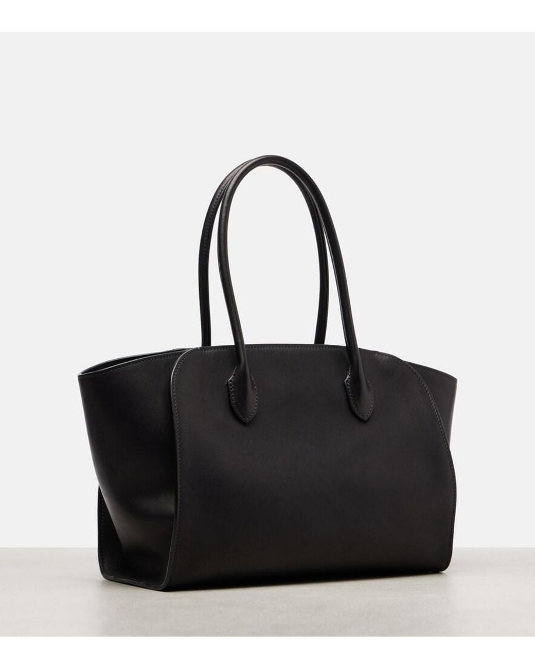 The Row Black Marlo 12 Leather Tote Bag