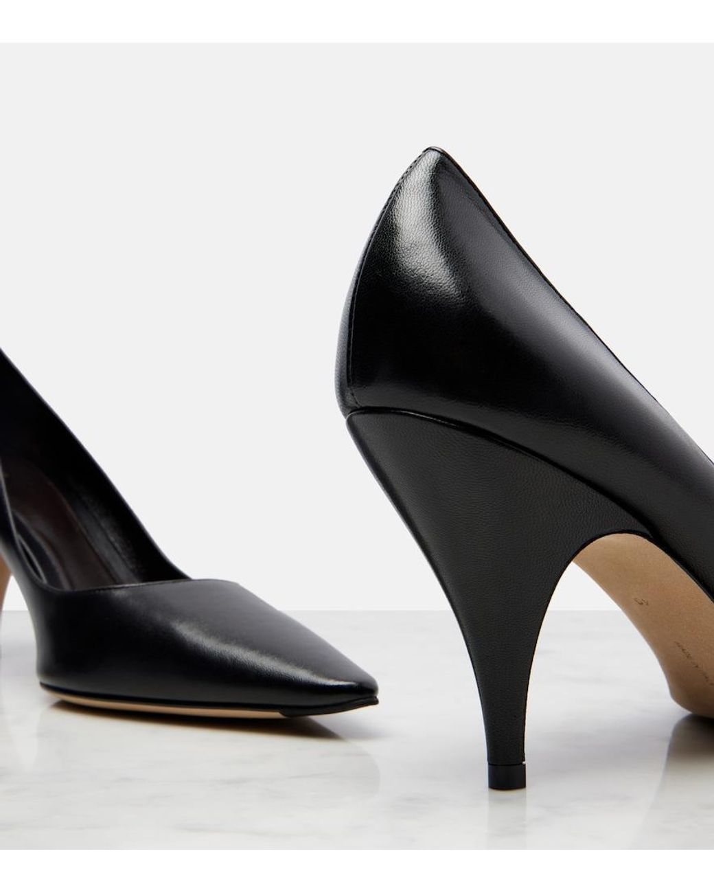 The Row Black Liisa Leather Pumps