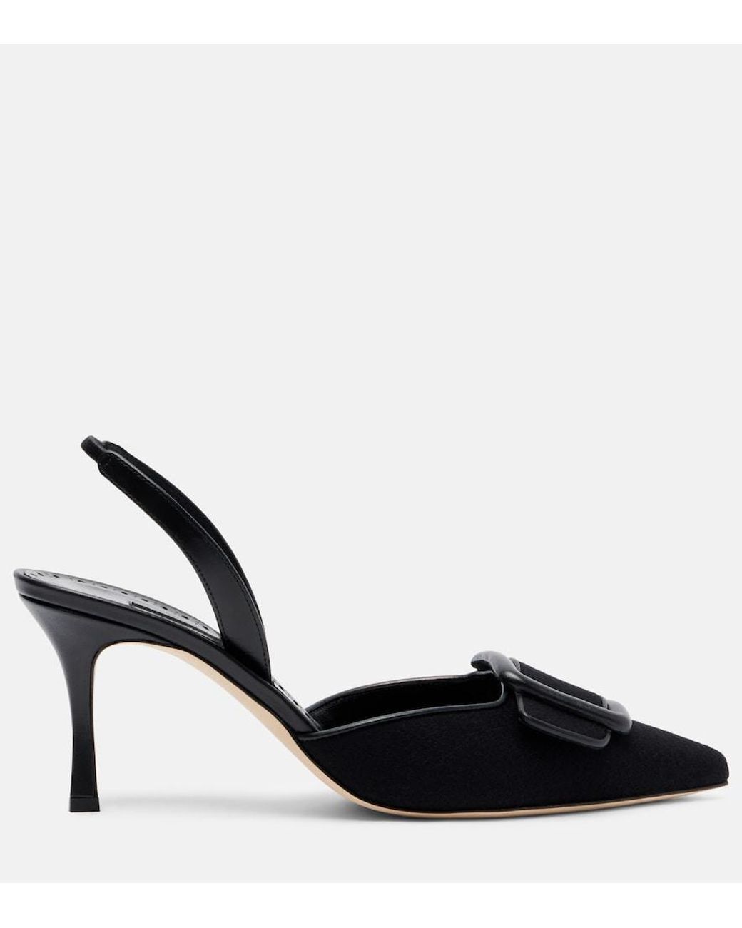 Manolo Blahnik Black Mayslibi 70 Slingback Pumps
