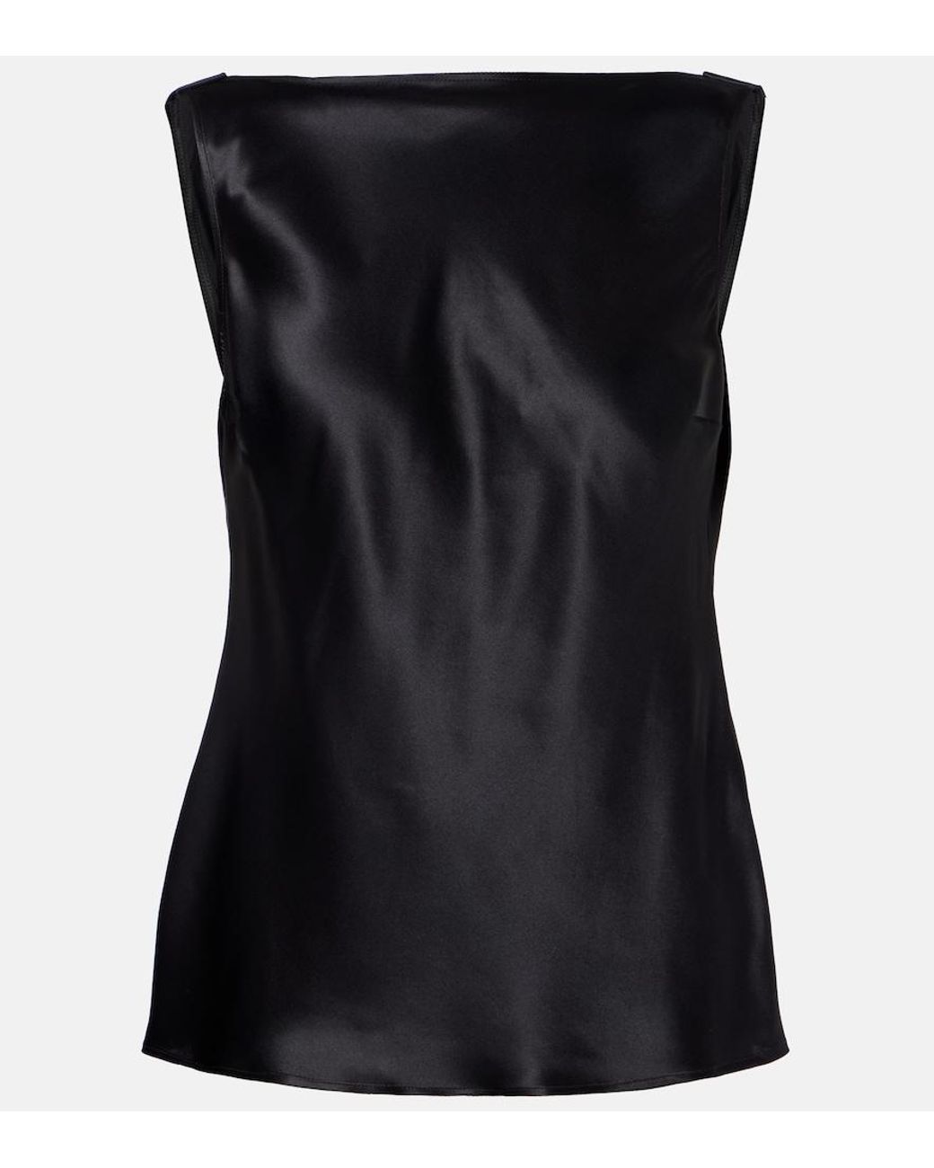 Nina Ricci Black Silk-Blend Satin Top