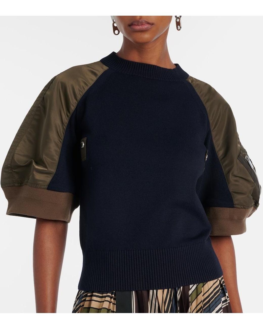 Sacai Blue Paneled Top