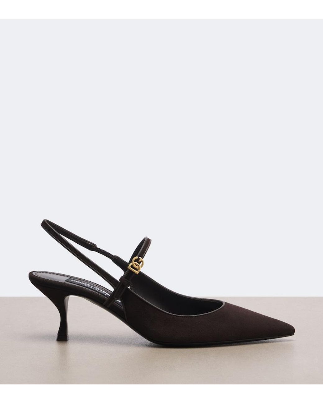 Dolce & Gabbana Black Dg Suede Slingback Pumps