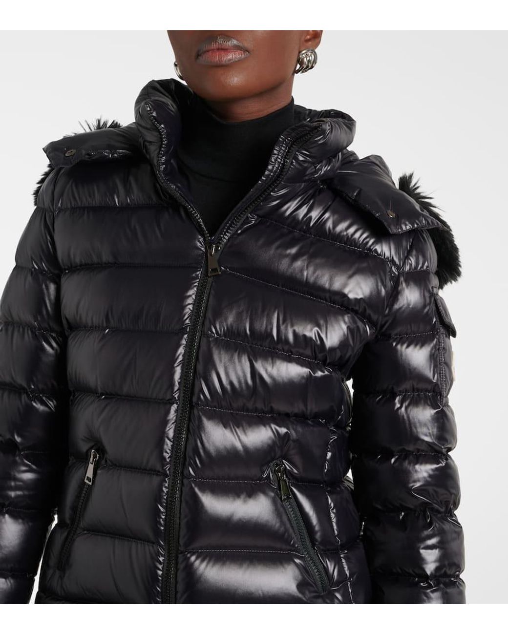 『MONCLER』Badyf Shearling-Trimmed Down Jacket★Black★ Moncler Badyf Shearling-Trimmed Down Jacket in Black | Lyst