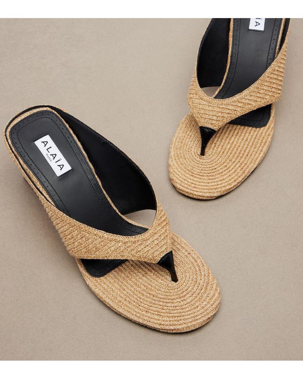 Alaïa Black Cube Wedge Sandals