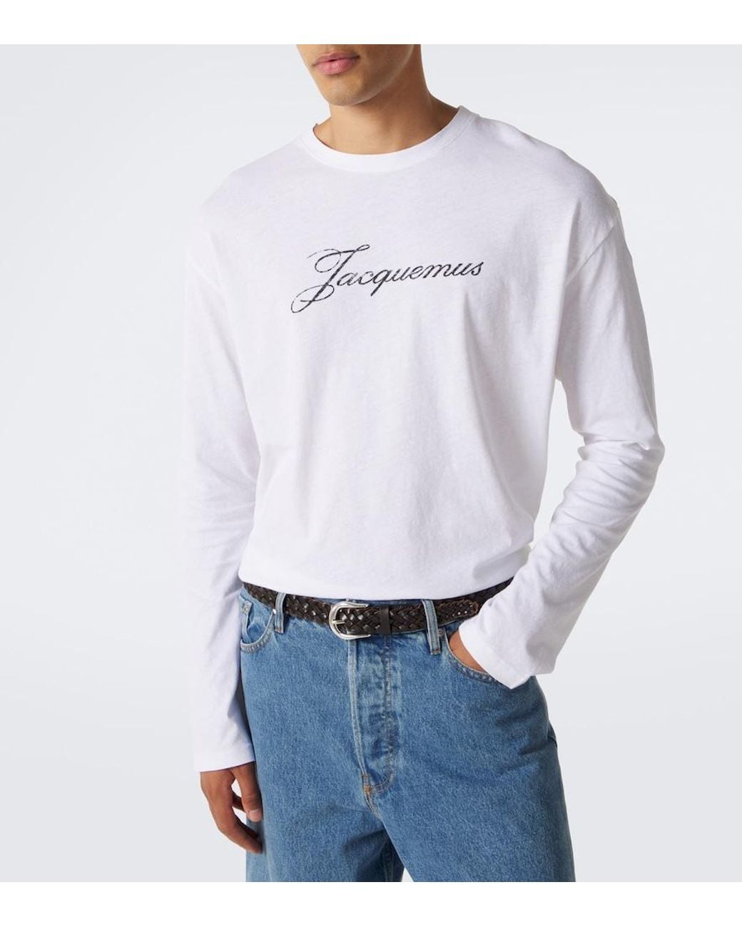 Jacquemus White Logo Cotton And Hemp Jersey T-Shirt for men