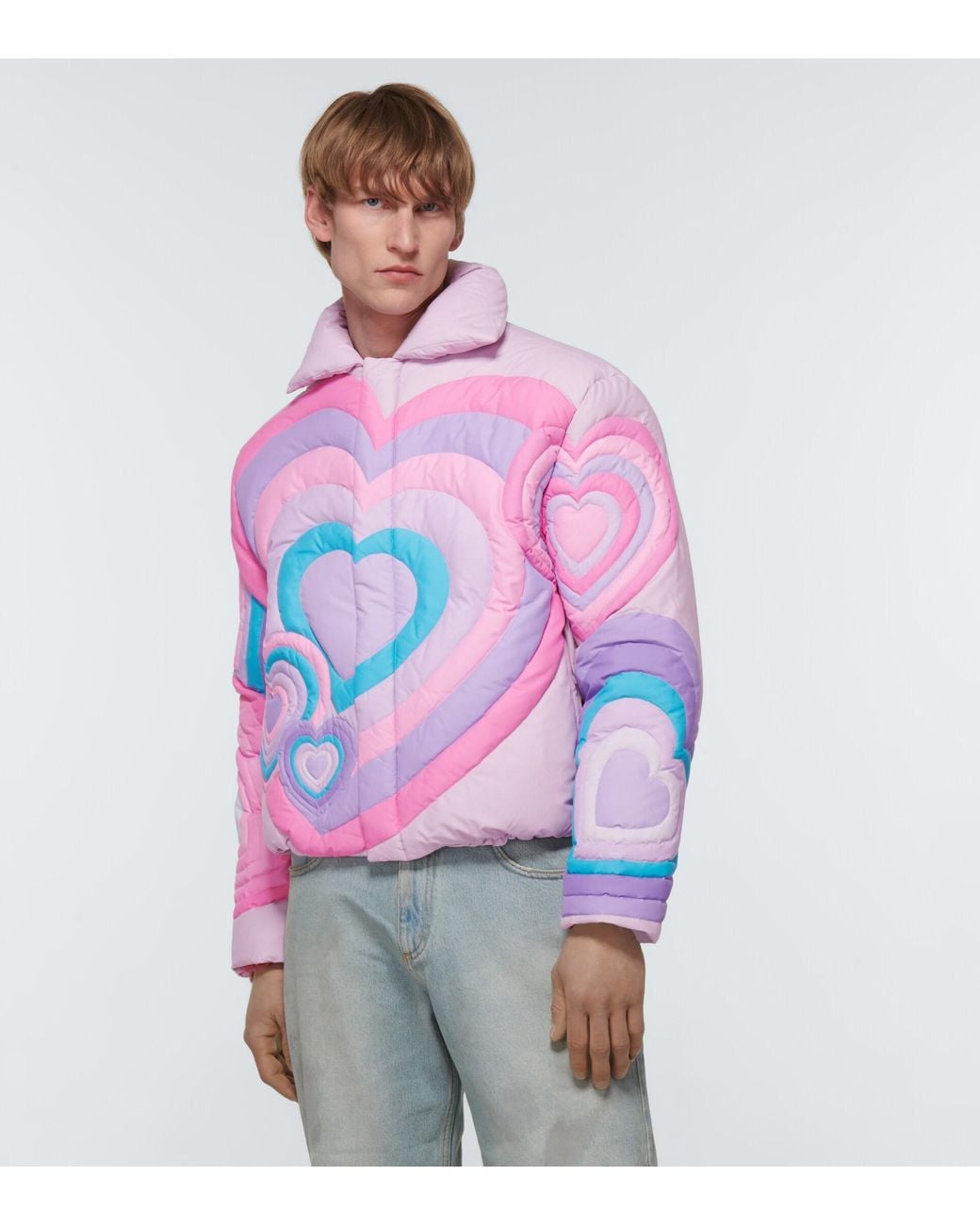 ERL Quilted Puffer Jacket in Pink for Men | Lyst