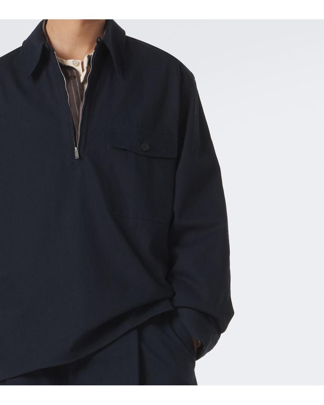 Studio Nicholson Blue Cotton Overshirt for men