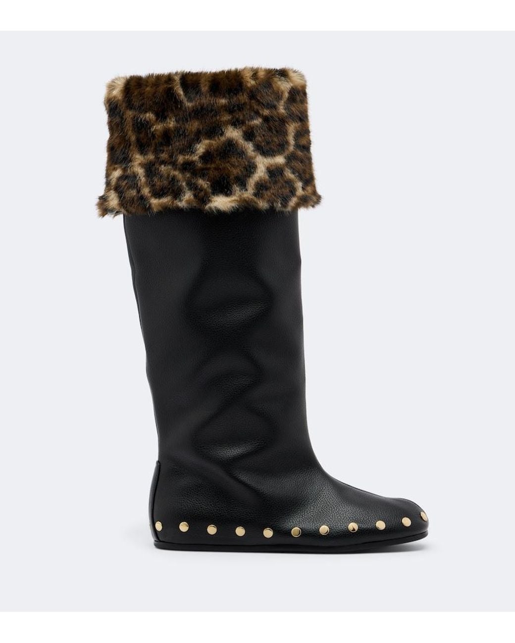 Ganni Black Jenny Studded Knee-High Boots