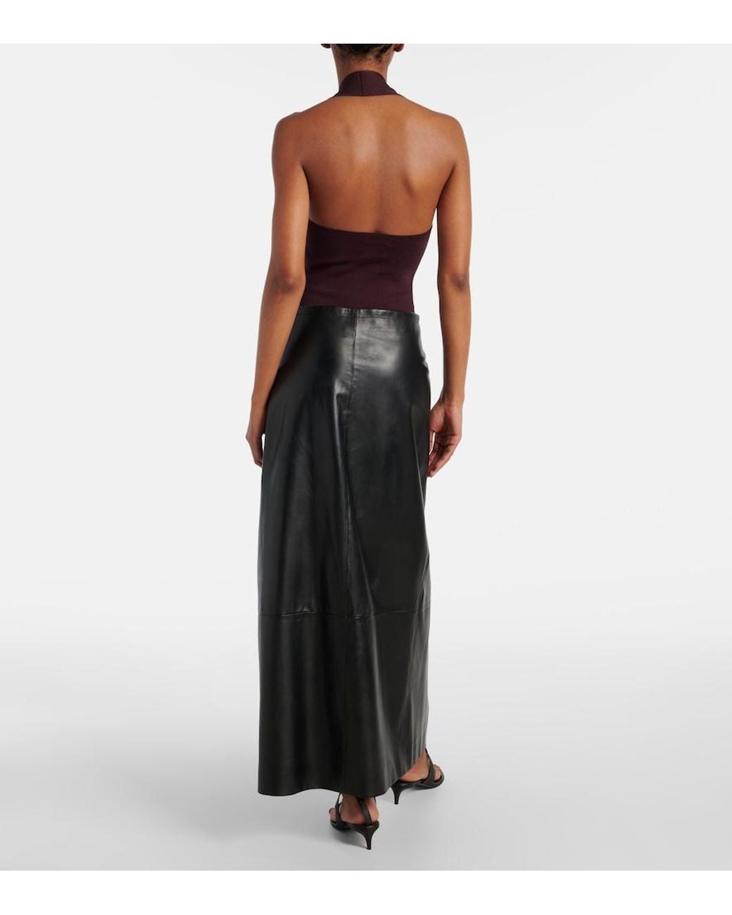 Khaite Purple Toto Knitted Open-Back Bodysuit