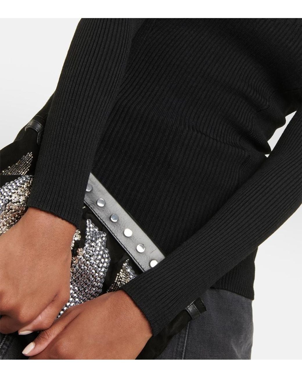 Isabel Marant Black Ickaria Wool-Blend Turtleneck Sweater