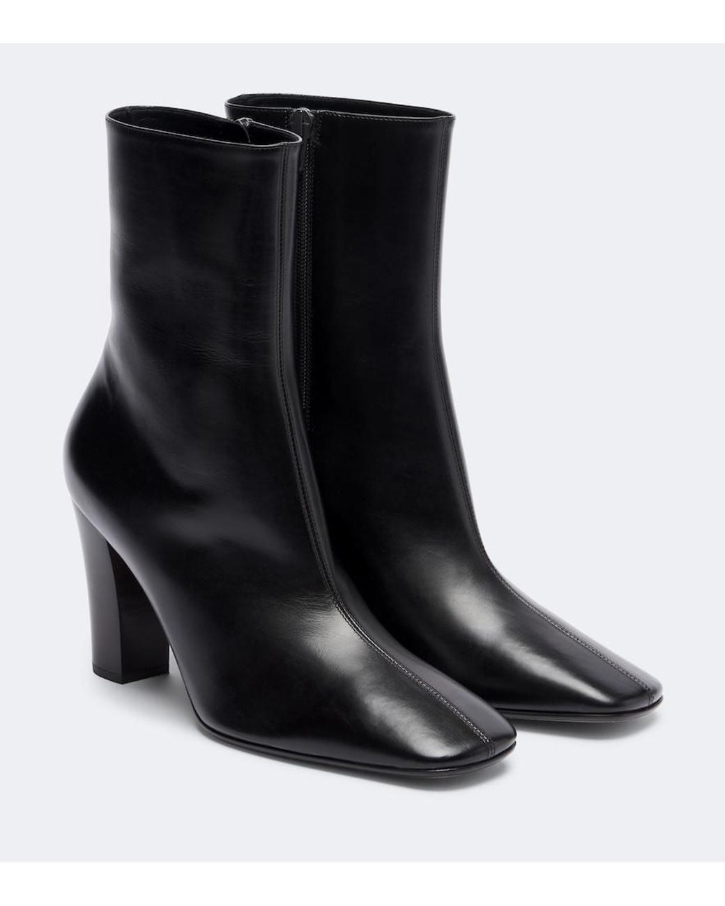 The Row Black Cindy Leather Ankle Boots