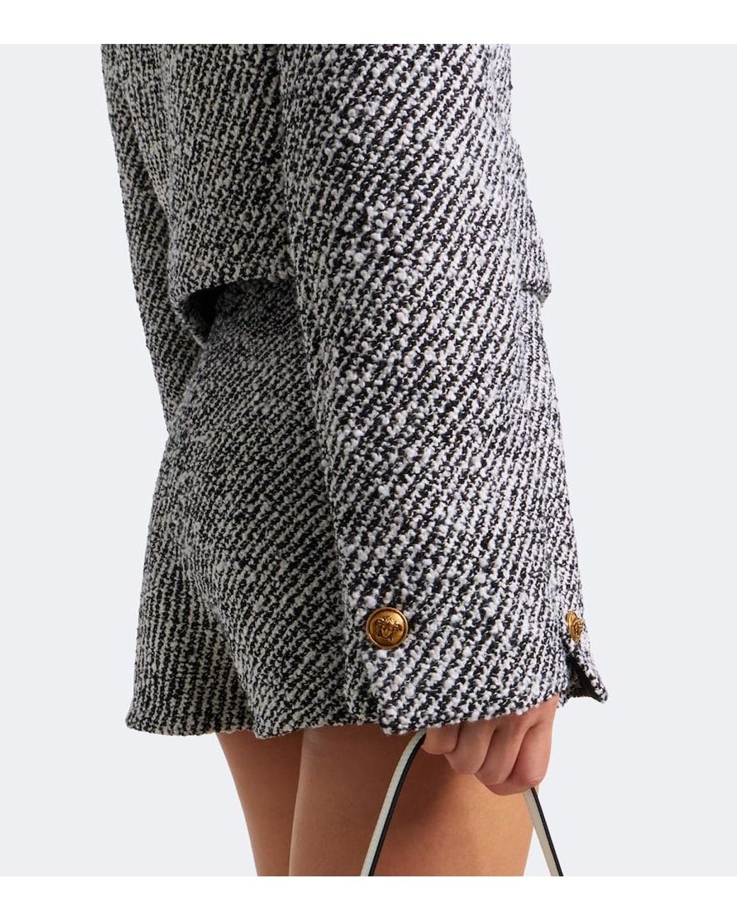 Versace Gray Wool-Blend Boucle Jacket
