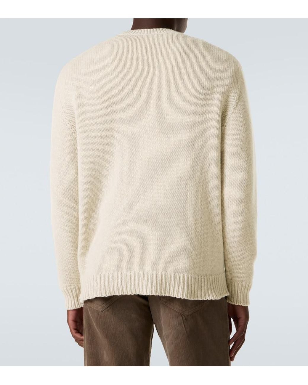 The Row White Creed Cashmere Sweater for men
