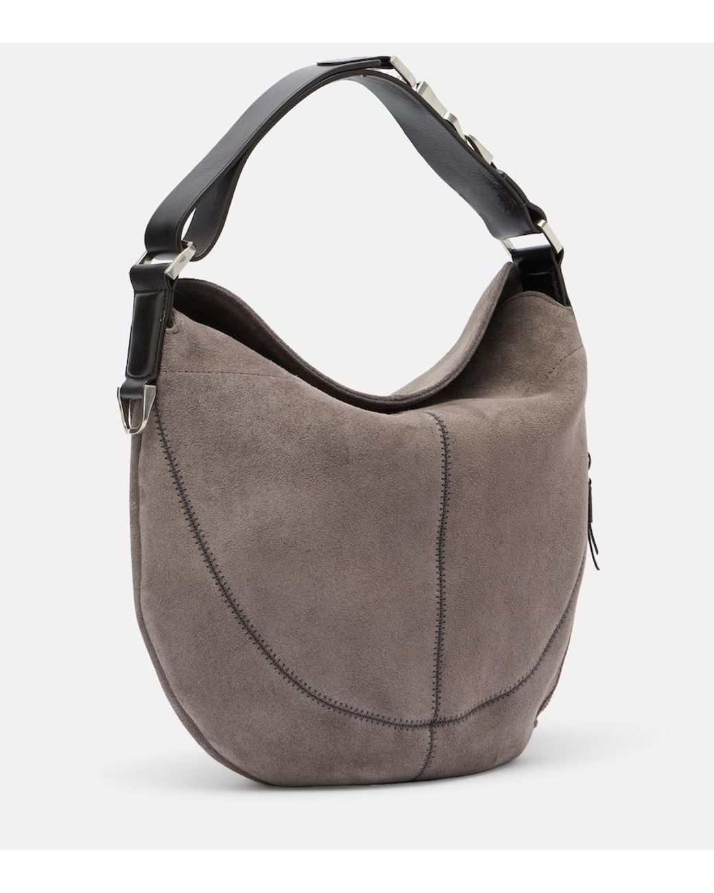 Lemaire Brown Quiver Clip Medium Suede Shoulder Bag