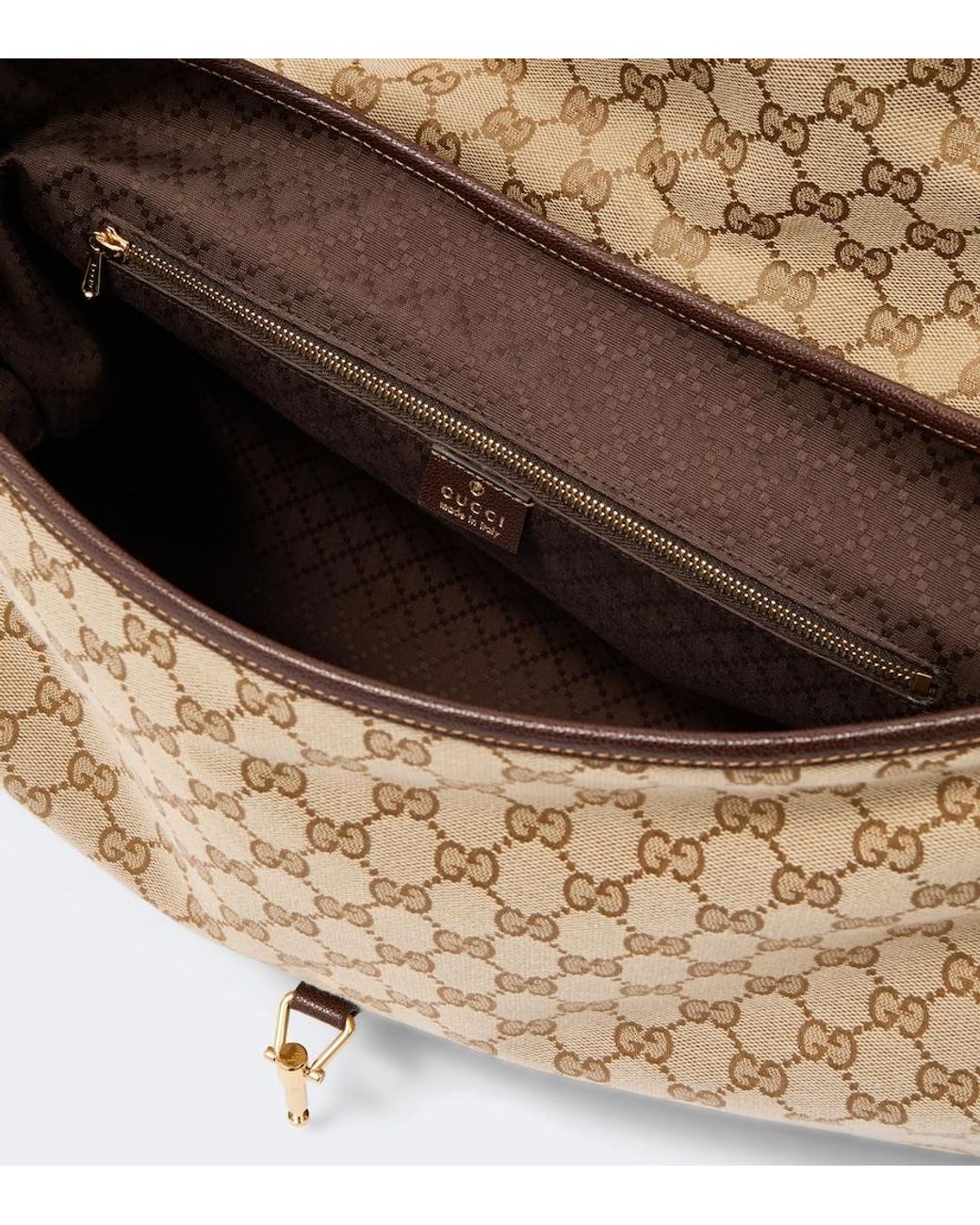 Gucci Metallic Jackie Flap Large Gg Canvas Shoulder Bag for men