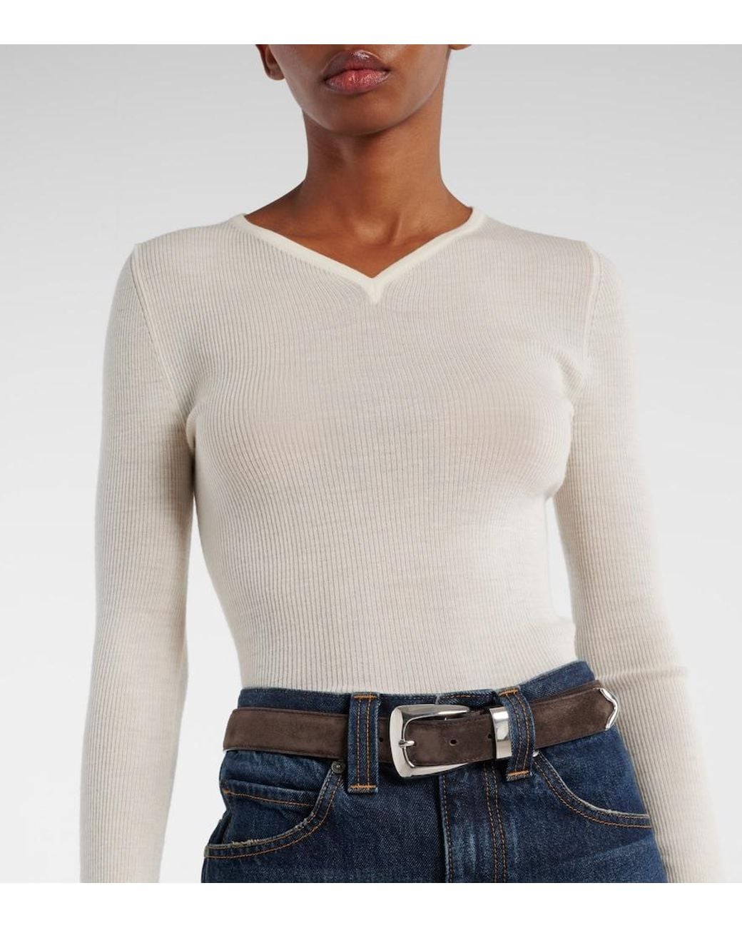 Khaite Brown Benny Suede Belt