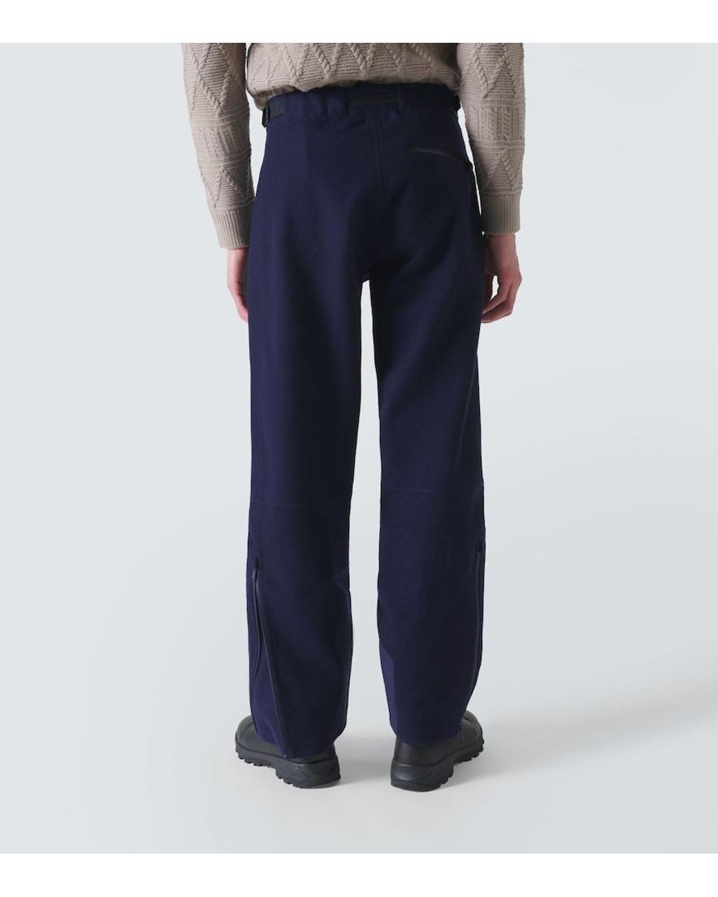 Zegna Blue Cashmere Ski Salopettes for men