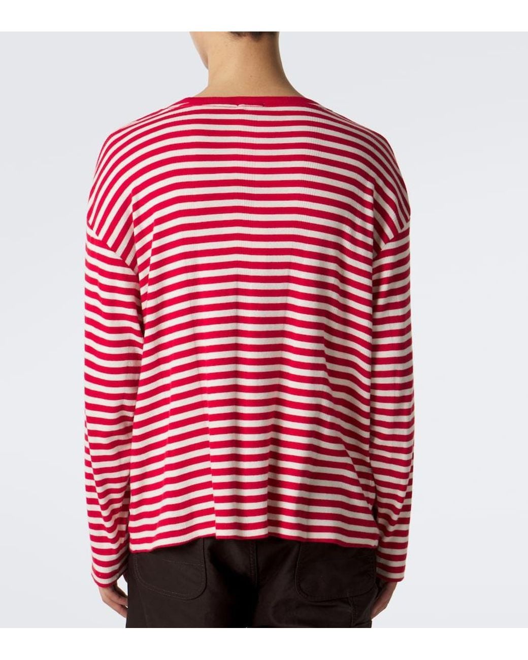 Bode Red Horseshoe Striped Cotton Jersey T-Shirt for men