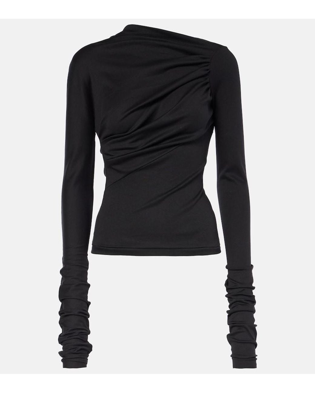 DIDU Black Gathered Cotton Top