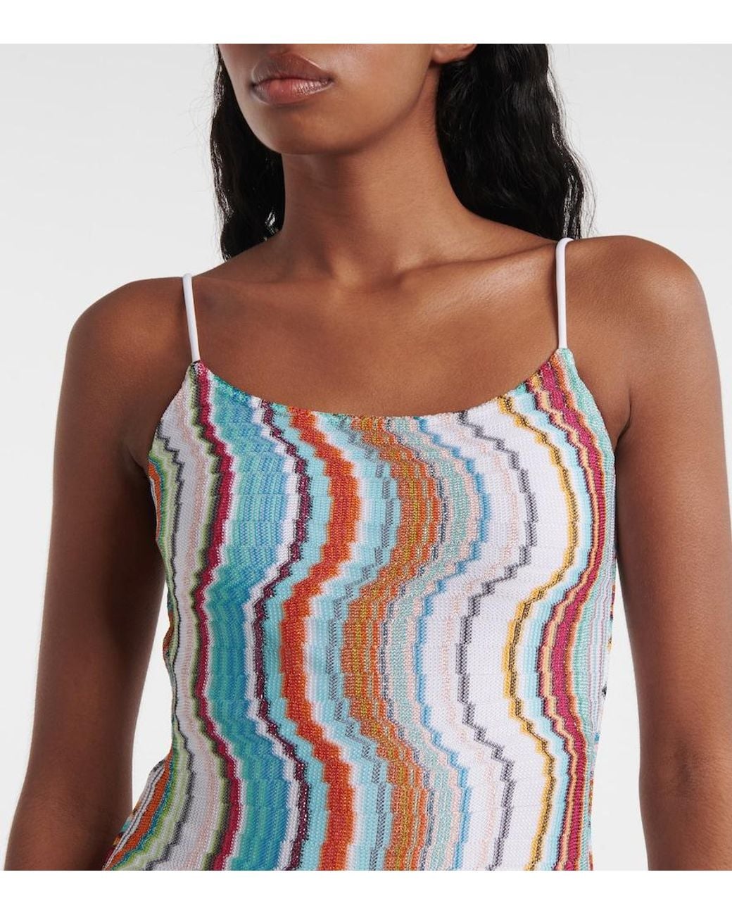Missoni White Wave Lame Swimsuit