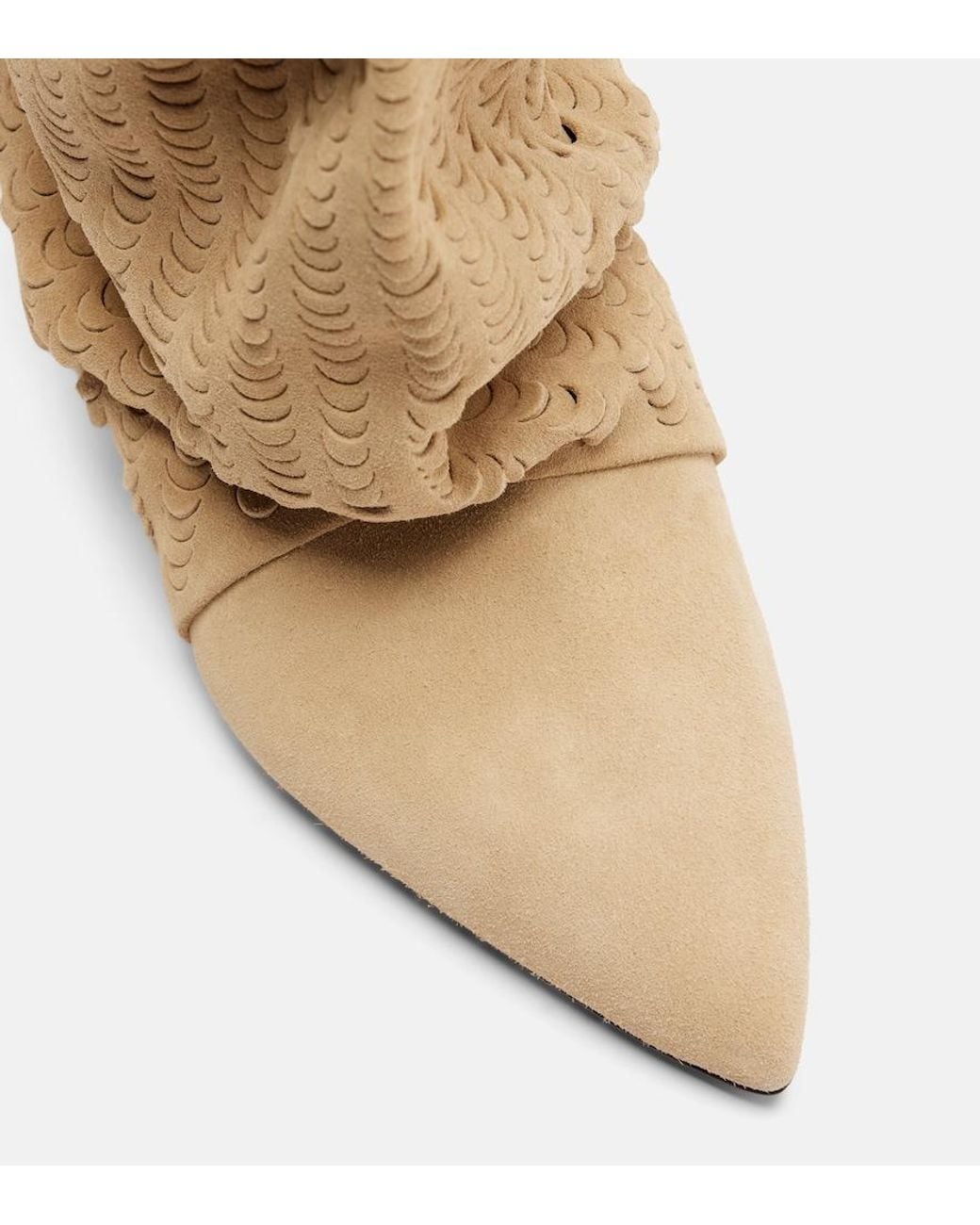 Isabel Marant Natural Edrik 45 Perforated Suede Ankle Boots