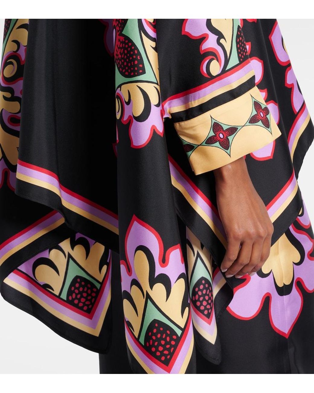 LaDoubleJ Black Foulard Printed Silk Blouse