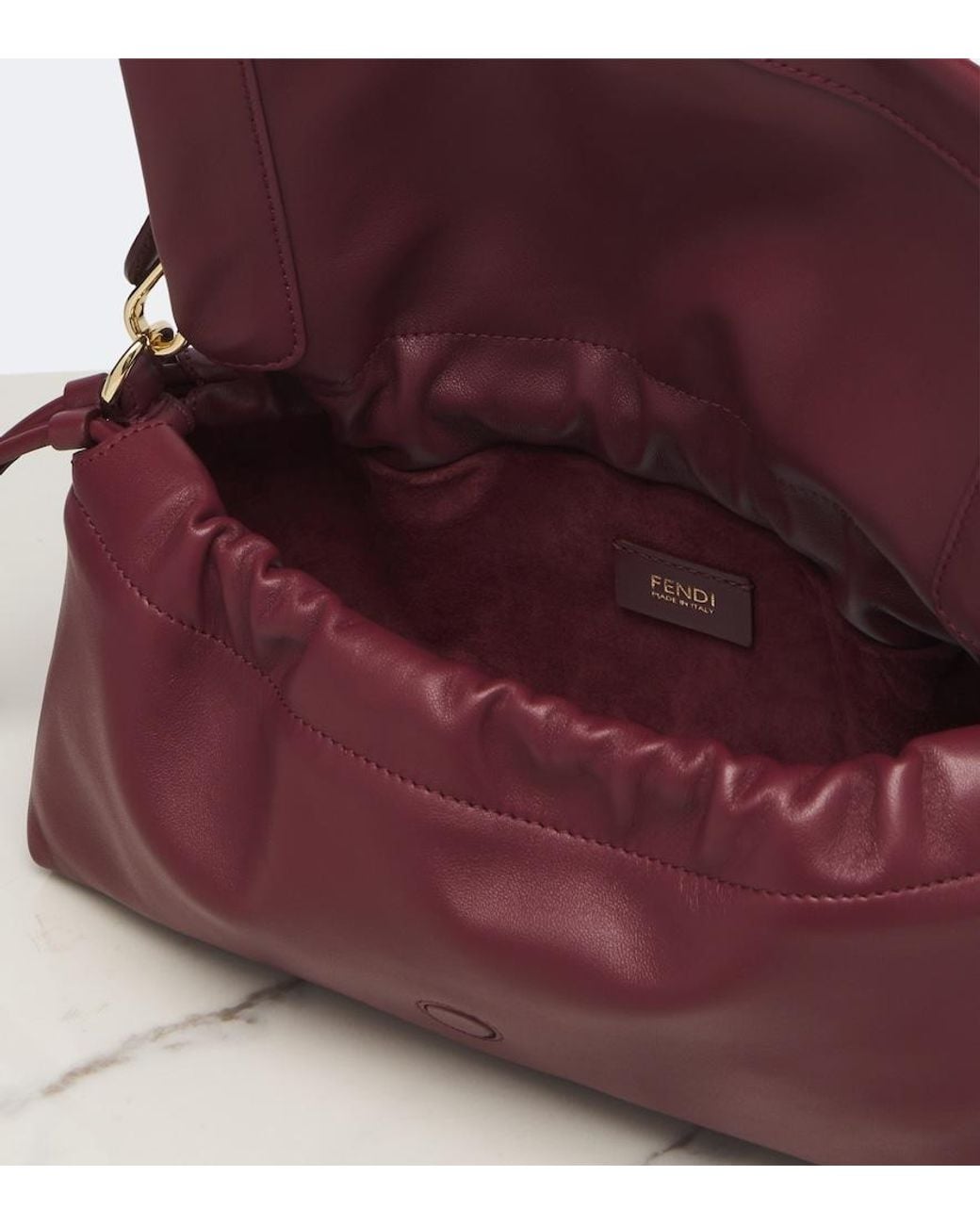Fendi Purple Baguette Medium Leather Shoulder Bag