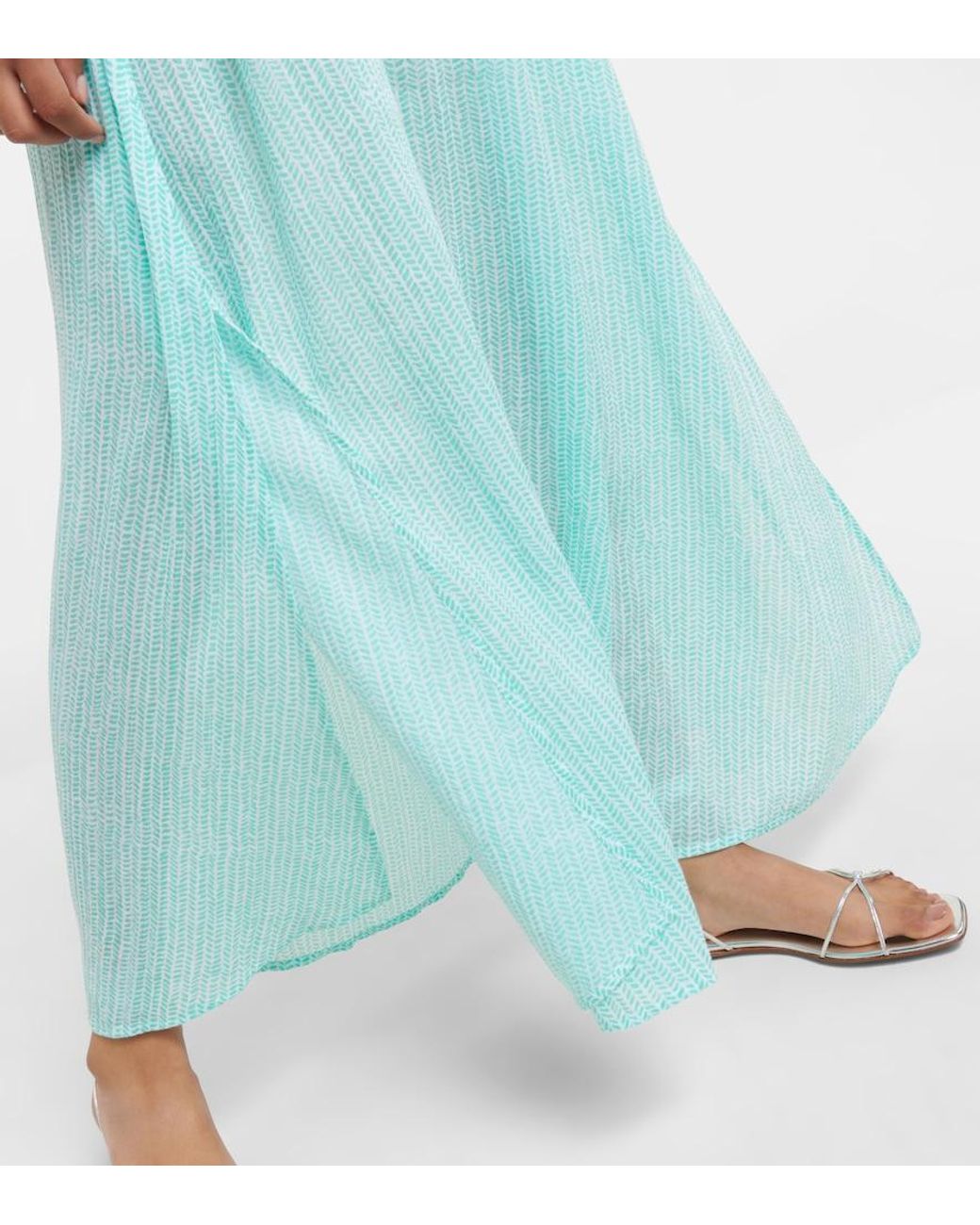 Heidi Klein Green Seven Mile Beach Cotton Maxi Dress