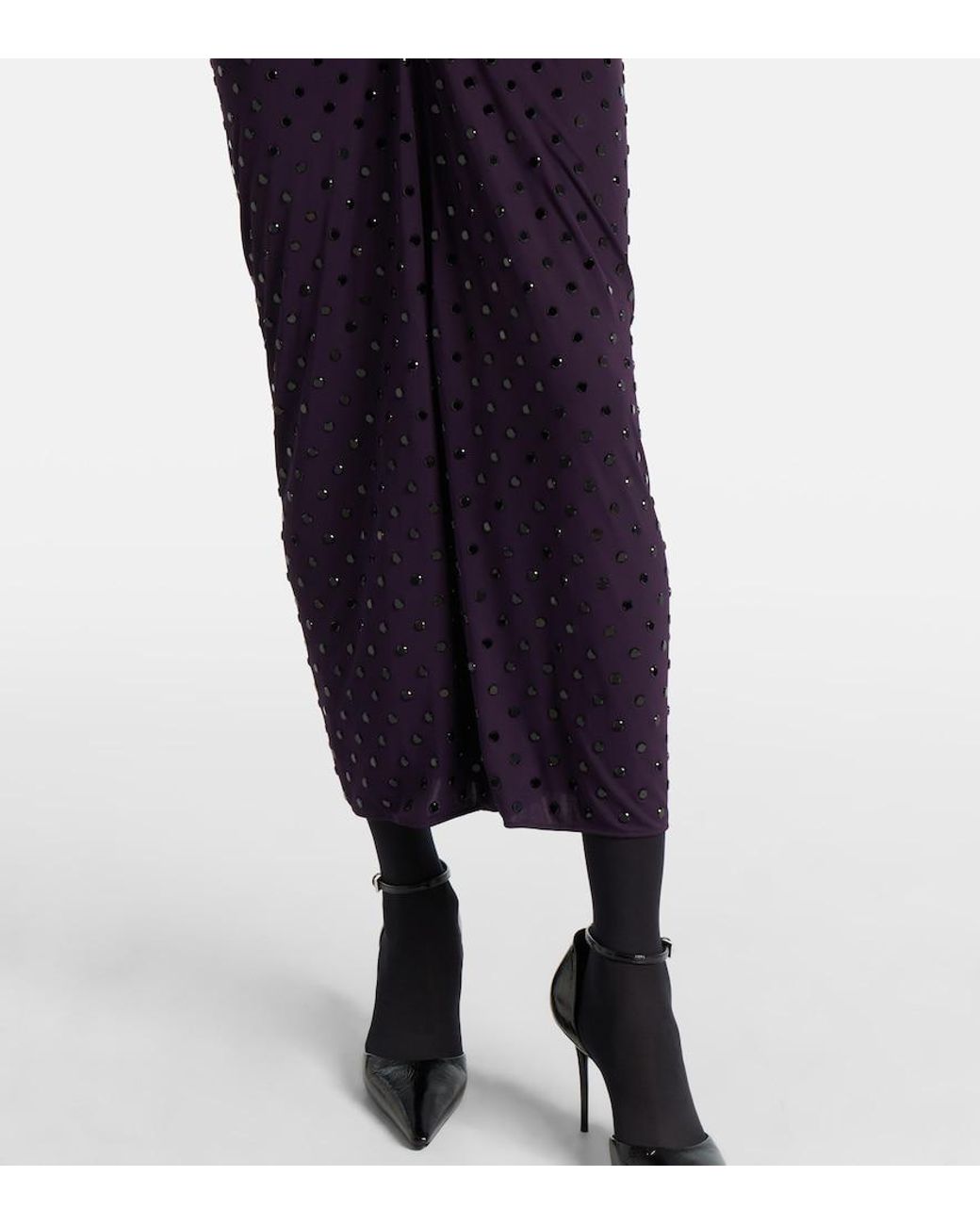 Alaïa Blue Embellished Midi Dress