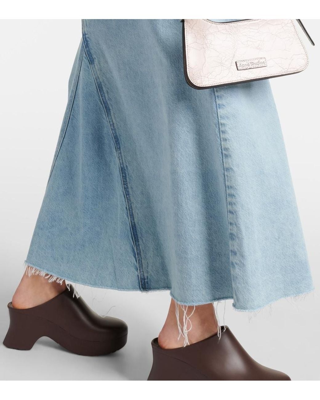 FRAME Blue Dorothy Denim Maxi Skirt