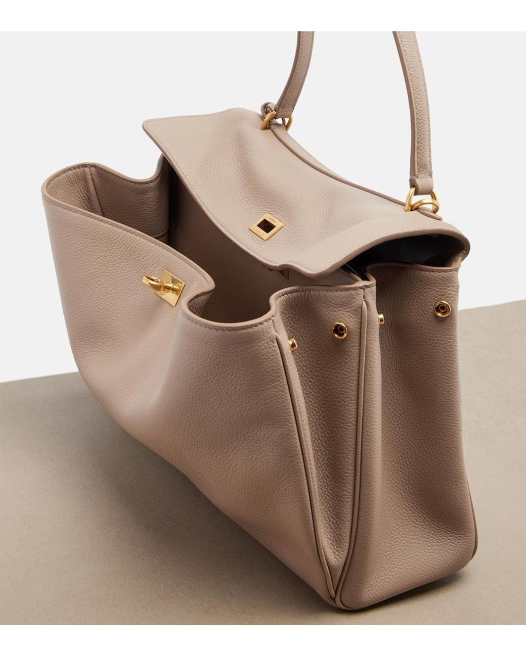 Balenciaga Natural Rodeo Medium Leather Shoulder Bag