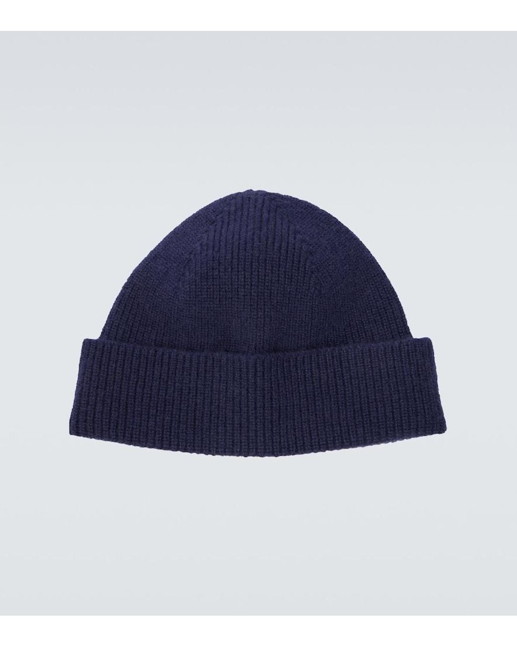 Zegna Blue Ribbed-Knit Cashmere Beanie for men