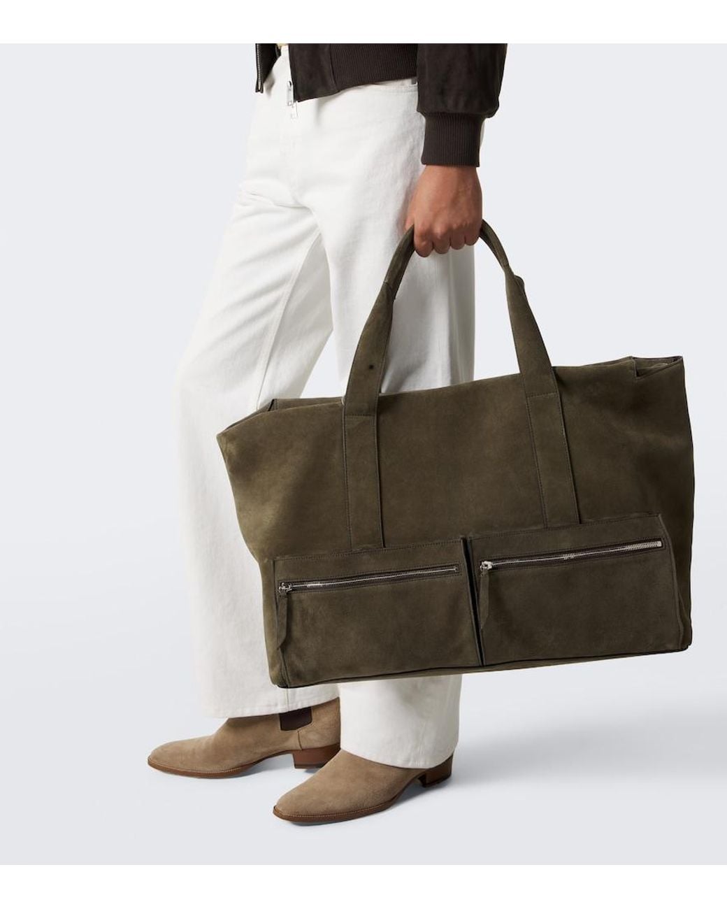 Metier Green Racer 53 Suede Duffel Bag for men
