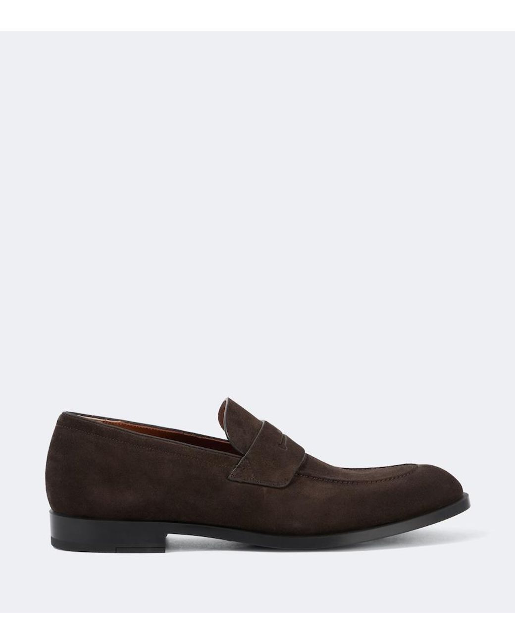 Zegna Brown Suede Penny Loafers for men