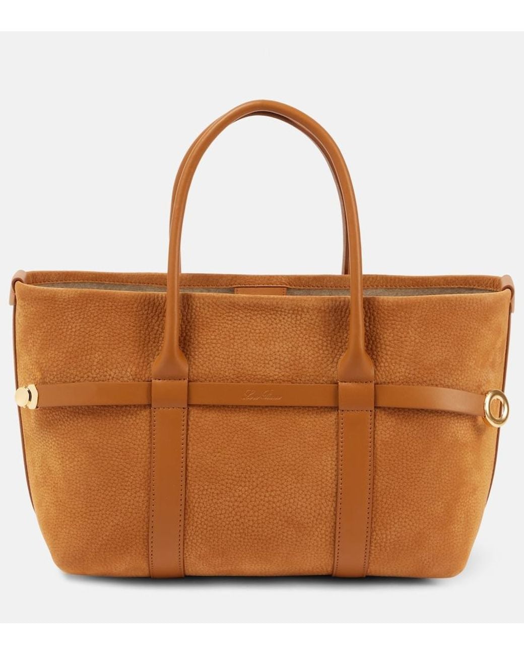 Loro Piana Brown Ghiera Small Leather Tote Bag