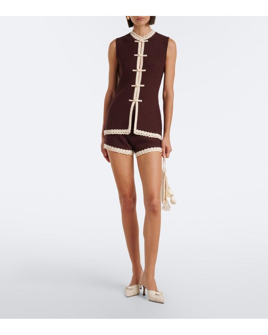 Posse Red Hattie Crochet-Trimmed Shorts