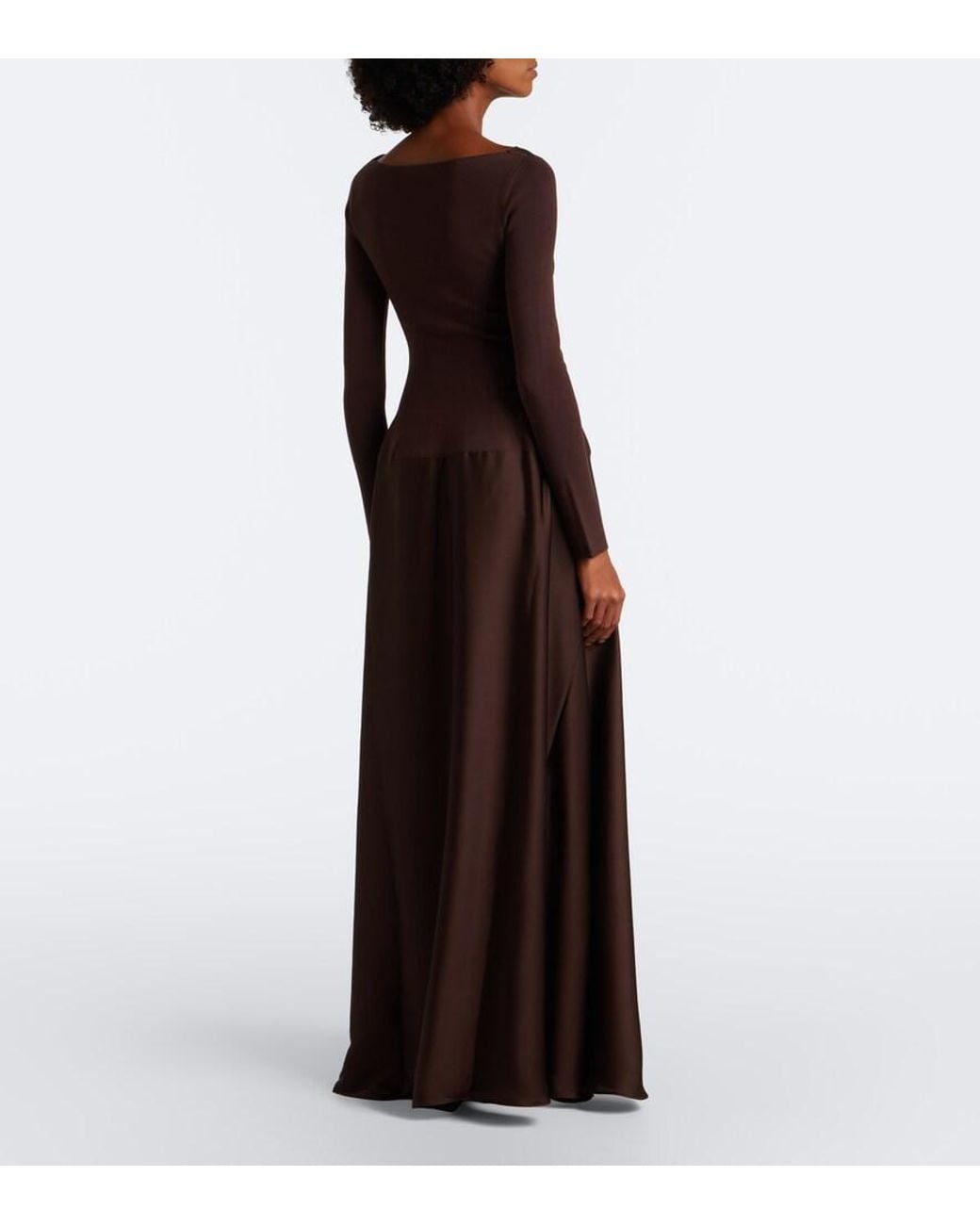 Jonathan Simkhai Brown Paola Knitted Satin Gown