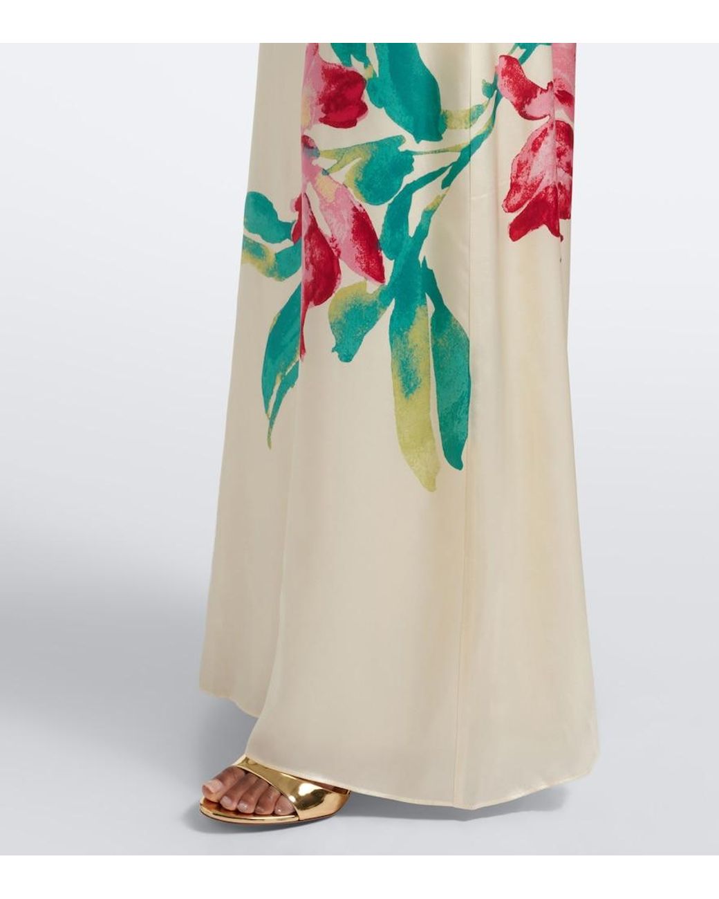 Rebecca Vallance White Sunblush Floral Silk Maxi Dress