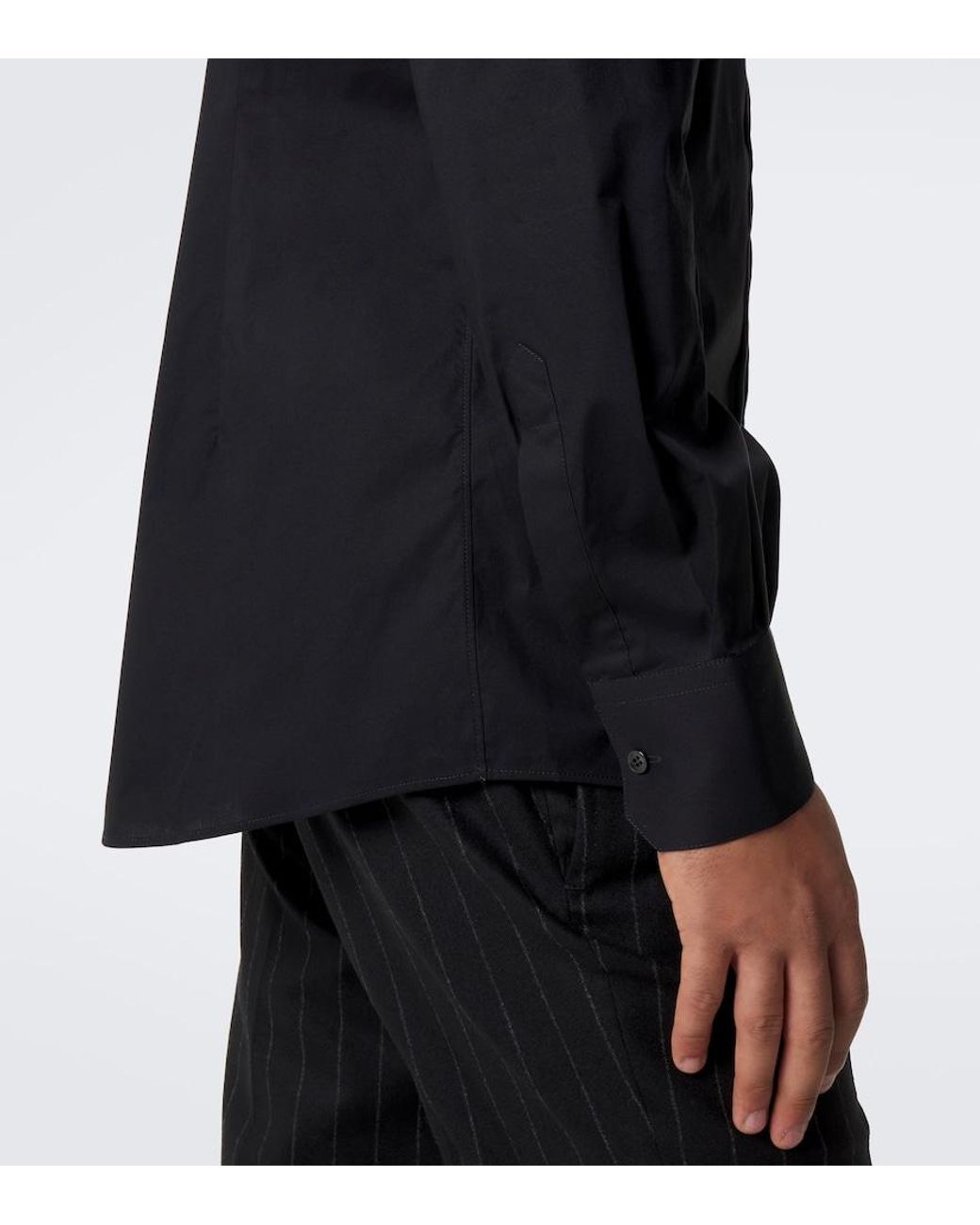 Dolce & Gabbana Blue Cotton-Blend Poplin Shirt for men