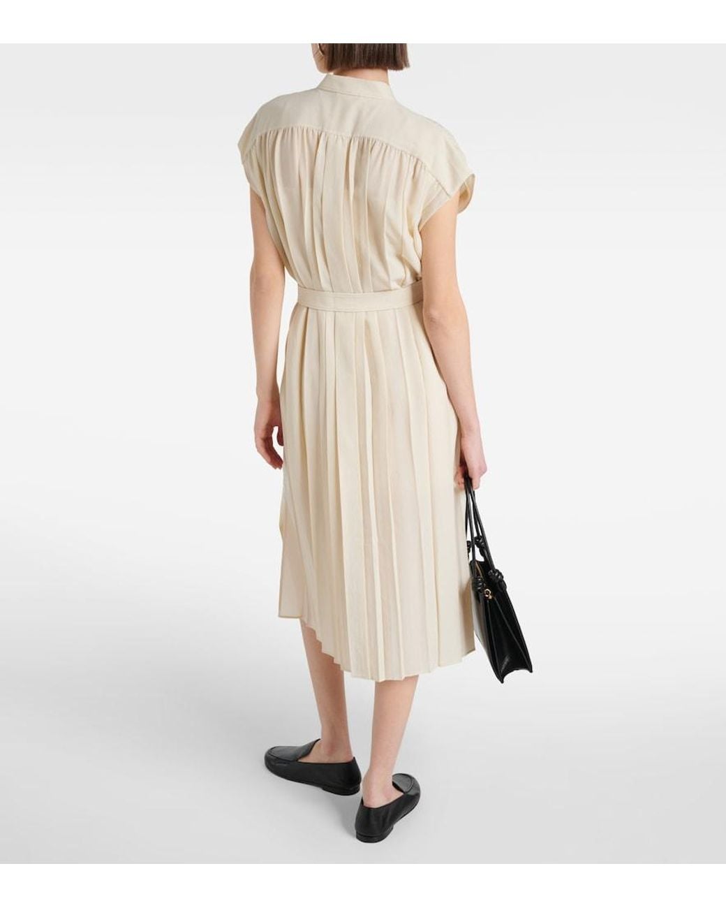 Joseph Natural Davidge Plisse Midi Dress