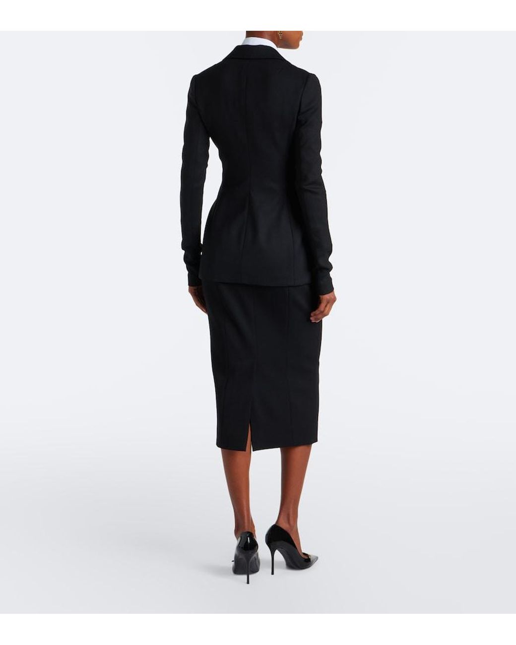 Dolce & Gabbana Black Wool-Blend Pencil Skirt