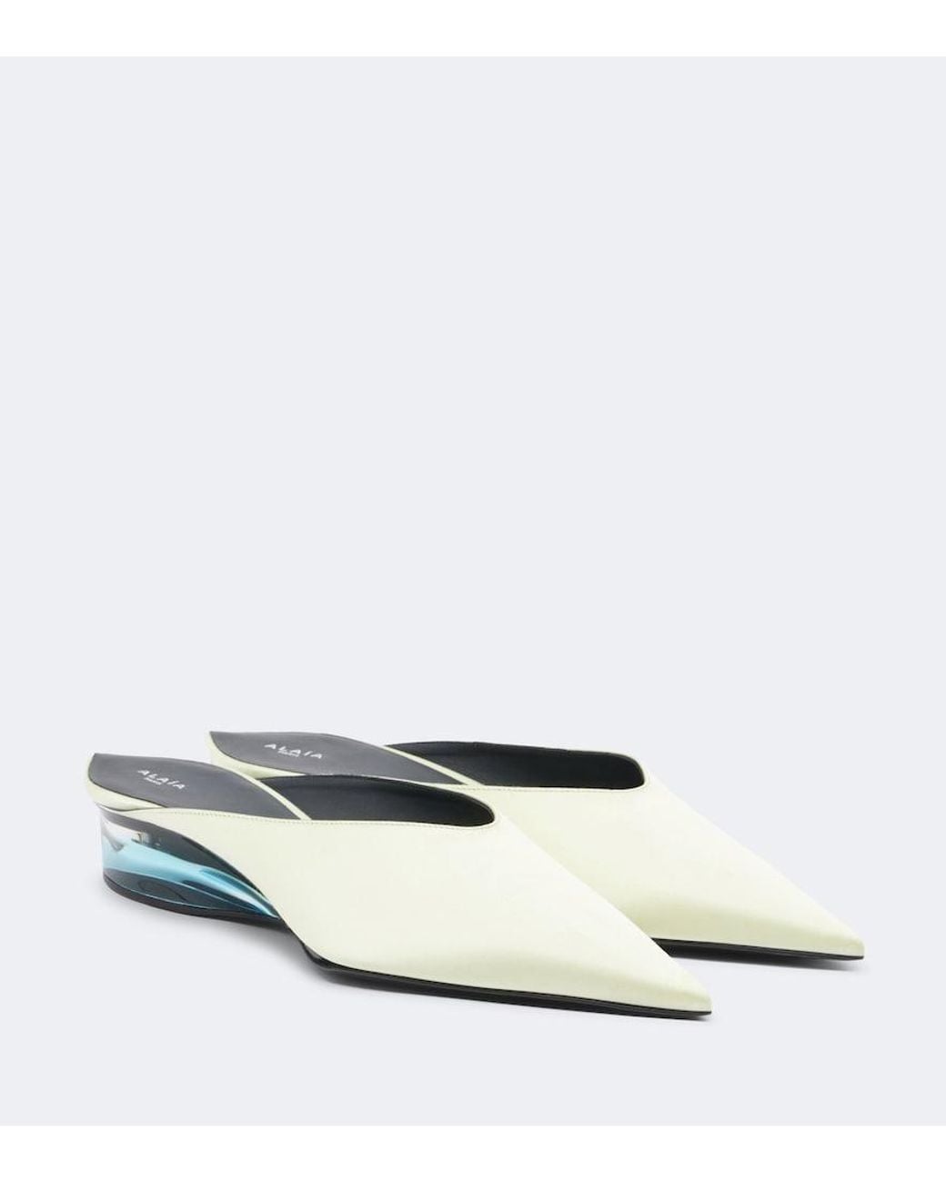 Alaïa White Satin Mules
