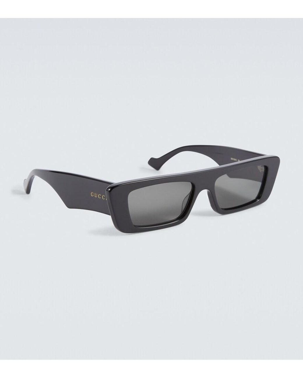 Gucci Gray Logo Rectangular Sunglasses for men