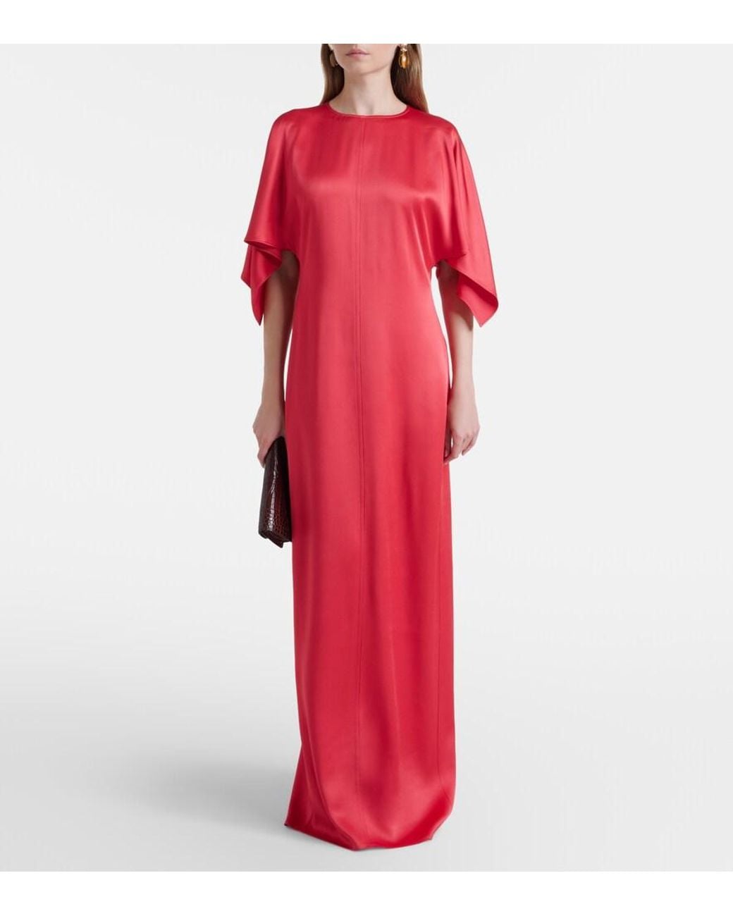 Stella McCartney Red Open-Back Satin Gown