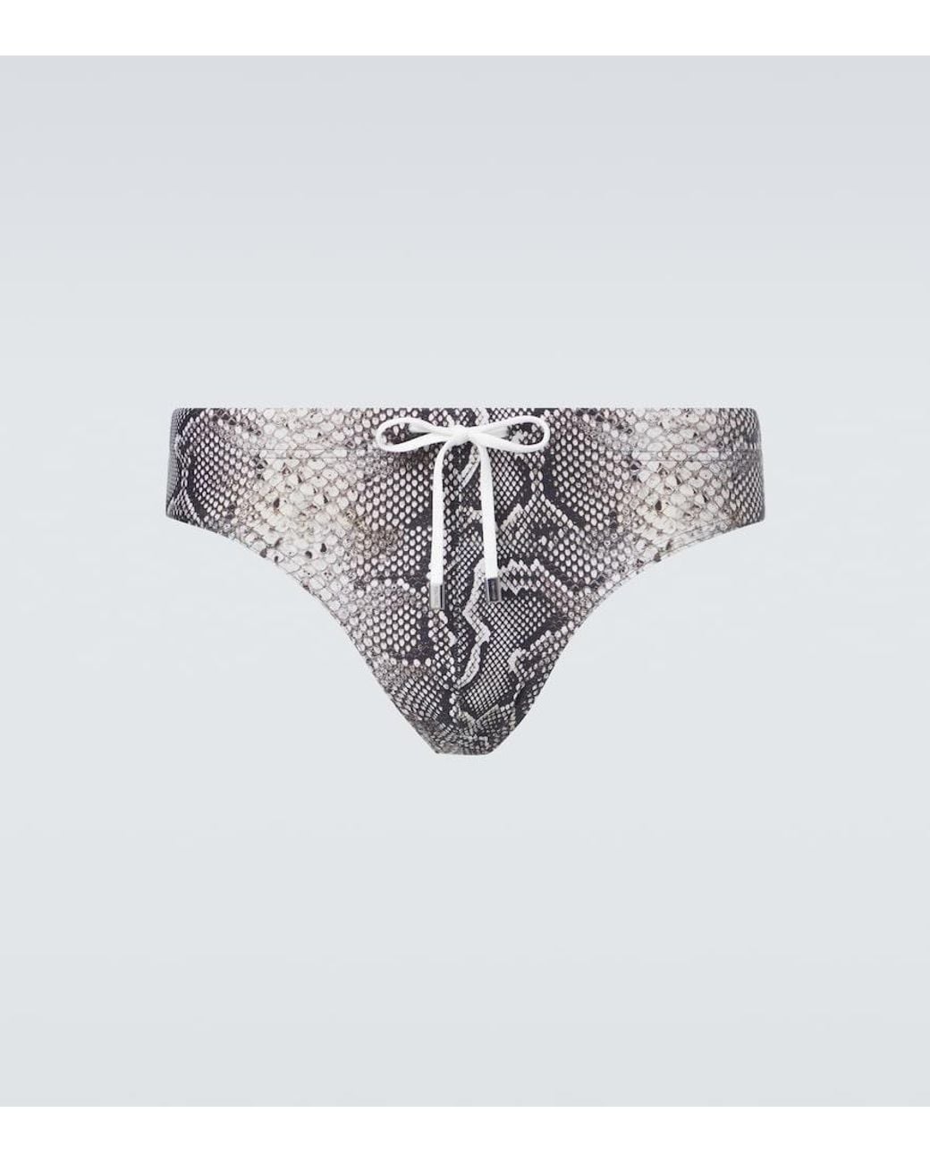 Tom Ford White Snake-Print Swim Briefs for men